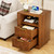 TRUNBACK Nightstand Set of 2 with Charging Station, Bedside Table, Walnut