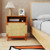 Set of 2 Boho Nightstands with Woven Paper Rope Door, Bedside Table