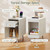 Narrow Side Table Set of 2 Wood Farmhouse Nightstand with Charging Station
