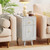 Narrow Side Table Set of 2 Wood Farmhouse Nightstand with Charging Station