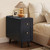 Narrow Side Table Set of 2 Wood Farmhouse Nightstand with Charging Station