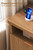 Fluted Night Stand Set of 2, Bedside Table with Charging Station, Walnut
