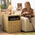 Fluted Nightstand Set of 2, End Table with Charging Station, 2 Drawers Oak