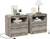 FinerFurnis Set of 2 Nightstand with Charging Station, 24" Bedside Table with 2 USB Ports and 2 AC Outlets, Night Stand with 2 Drawers, Gray