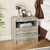 FinerFurnis Set of 2 Nightstand with Charging Station, 24" Bedside Table with 2 USB Ports and 2 AC Outlets, Night Stand with 2 Drawers, Gray