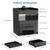 Vlsrka RGB Nightstand with Charging Station, Card Lock Hidden Drawer, Black