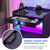 Vlsrka RGB Nightstand with Charging Station, Card Lock Hidden Drawer, Black