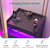 Vlsrka RGB Nightstand with Charging Station, Card Lock Hidden Drawer, Black