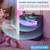 Vlsrka RGB Nightstand with Charging Station, Card Lock Hidden Drawer, Black