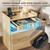 Vlsrka LED Nightstand with Charging Station, Card Lock Hidden Drawer, Wood
