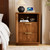Jenvor Nightstands Set of 2 with Charging Station, MDF, Walnut