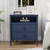 ZOSQUARE Nightstand, Mid Century Modern Night Stand with 2 Drawers and Open Shelf, Beside Table with Distressed Ring Handle for Bedroom,End Table (2, Blue)