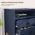 ZOSQUARE Nightstand, Mid Century Modern Night Stand with 2 Drawers and Open Shelf, Beside Table with Distressed Ring Handle for Bedroom,End Table (2, Blue)