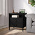 ZOSQUARE Nightstand, Mid Century Modern Night Stand with 2 Drawers and Open Shelf, Beside Table with Distressed Ring Handle for Bedroom,End Table (2, Black)
