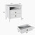 ZOSQUARE Nightstand, Mid Century Modern Night Stand with 2 Drawers and Open Shelf, Beside Table with Distressed Ring Handle for Bedroom,End Table (2, White)