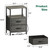 Huuger Night Stand with Charger Station and LED Lights, 2 Drawer Nightstand
