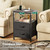 Huuger Night Stand with Charger Station and LED Lights, 2 Drawer Nightstand