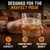 Electric Cocktail Smoker Kit Bundle with Premium Crystal Whiskey Glasses Set of 4 - Old Fashioned Smoker Kit with Syrup, Cherries, Orange Garnish & 8 Wood Flavors - Bourbon Gift Set for Men