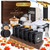 Moments by KEFF Premium Whiskey Smoker Kit – Wooden Gift Box with Torch, Smoker Lid, Square Glasses, Leather Coasters, 6 Wood Chips with Tray, Whiskey Stones, Ice Molds, Mixing Tools & Instructions