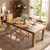 TRIBEWOOD 63" Solid Wood Fluted Dining Table for 4-6