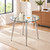 Trygoal Tempered Glass Table, 36''Round Dining Table with Metal Leg, Silver
