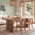 63-Inch Solid Wood Dining Table with Double Slab Legs for Dining Room