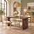 63-Inch Solid Wood Dining Table with Double Slab Legs for Dining Room