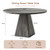 47 Inch Round Dining Table for 4-6, Pedestal Kitchen Dinner Table Grey