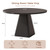 47 Inch Round Dining Table for 4-6, Pedestal Kitchen Dinner Table Black