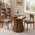 31.5" Round Dining Table, Modern Farmhouse Pedestal Wood Dining Table for 2-4 People, Space Saving Small Circle Dinner Table for Kitchen & Small Rooms, Mesa De Comedor, Brown
