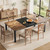 LuyFuitre 78.7-Inch Dining Table for 6-8, Rectangular MDF Top, Metal Legs