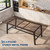 Homhougo 71” Rectangular Dining Table for 6-10, Long Wood Kitchen Table with Metal Base