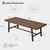 Homhougo 71” Rectangular Dining Table for 6-10, Long Wood Kitchen Table with Metal Base