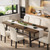 Homhougo 71” Rectangular Dining Table for 6-10, Long Wood Kitchen Table with Metal Base