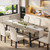 Homhougo 71” Rectangular Dining Table for 6-10, Long Wood Kitchen Table with Metal Base