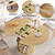Suitable for 43 to 59 Inch Extendable Dining Table for 4 to 6, Round to Oval Kitchen Table with Fluted Sliding Door & 8 Compartments, Dinner Table, Natural Oak
