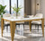 49" Rectangular Dining Table; Marble MDF Top; Metal Legs; Kitchen Desk
