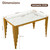 49" Rectangular Dining Table; Marble MDF Top; Metal Legs; Kitchen Desk