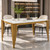 49" Rectangular Dining Table; Marble MDF Top; Metal Legs; Kitchen Desk