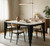 49" Rectangular Dining Table; Marble MDF Top; Metal Legs; Kitchen Desk