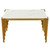 Dining Table 1 Count Gold, 49 Inch Rectangular White Marble Look Gold Legs