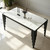 Rectangular Dining Table 1 White and Black Modern MDF Top Iron Leg Base