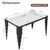 Rectangular Dining Table 1 White and Black Modern MDF Top Iron Leg Base