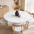 47" Round Dining Table for 4-6, Modern Kitchen Table with Wood Base