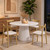 47" Round Dining Table for 4-6, Modern Kitchen Table with Wood Base