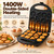 Non-Stick Walnut Cookie & Mini Donut Maker, Double-Sided Heating for 4 Pancakes & 13 Cookies, Perfect for Homemade Desserts & Snacks