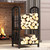Firewood Log Rack & Tool Set - Black Storage Holder for Indoor/Outdoor Fireplace, Patio, & Bonfire - Organize Logs & Accessories, Durable Firewood Caddy