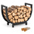 Curved Firewood Rack, Heavy Duty Steel Log Holder, Black