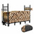SLEKVERSA 3FT Steel Firewood Rack with Log Carrier Bag & Hook