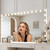 Moonee Vanity Mirror with Lights, Hollywood Lighted Makeup Mirror with 24 Dimmable Bulbs and 10X Magnification, 3 Colors Modes, Aluminum Metal Frame, Light Up Mirror for Tabletop/Wall（48" x 30"）